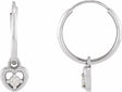 14K White Gold .06 CTW Natural Diamond Heart 17.7 mm Hoop Earrings