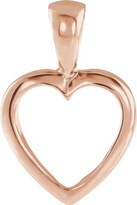 14K Rose Gold 15x10 mm Open Heart Pendant
