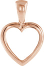 14K Rose Gold 15x10 mm Open Heart Pendant
