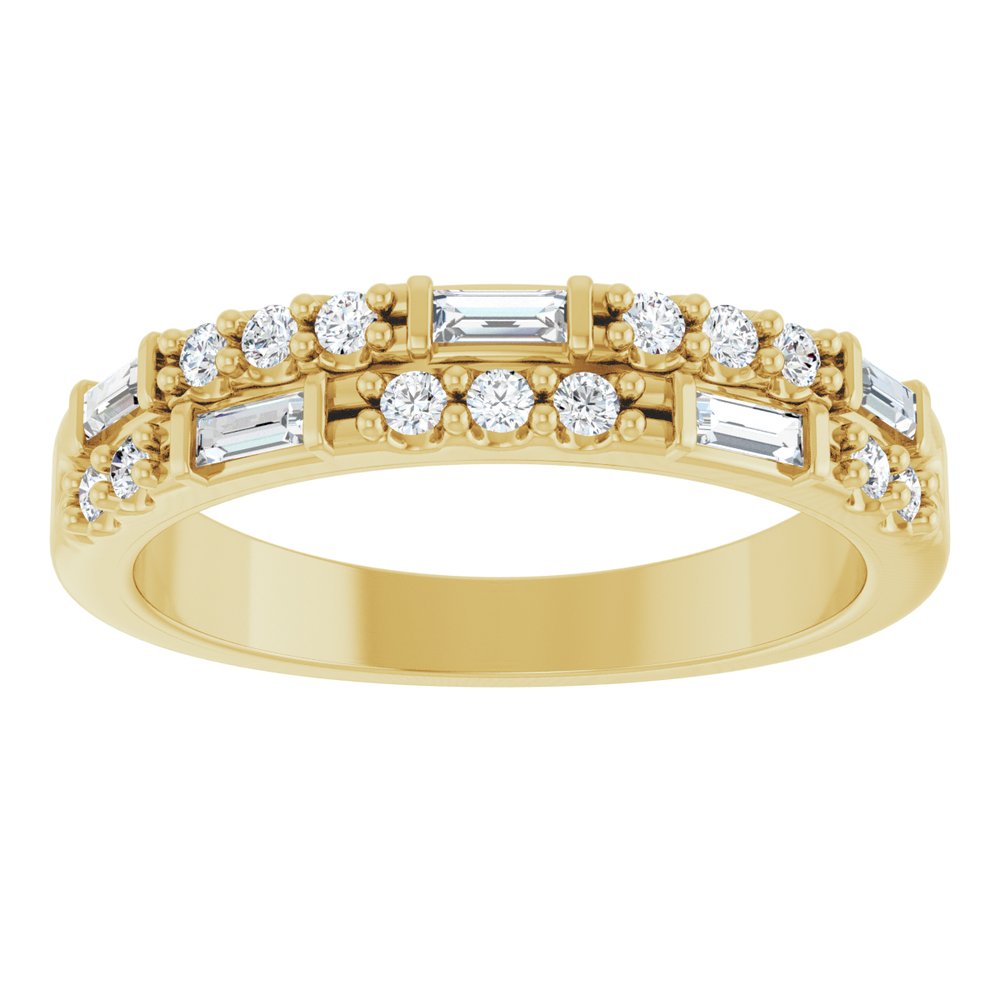 14K Yellow Gold 1/3 CTW Natural Diamond Double-Row Anniversary Band