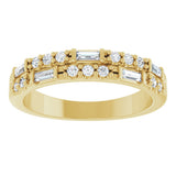 14K Yellow Gold 1/3 CTW Natural Diamond Double-Row Anniversary Band
