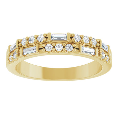 14K Yellow Gold 1/3 CTW Natural Diamond Double-Row Anniversary Band