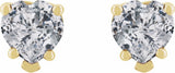 14K Yellow Natural White Sapphire Stud Earrings