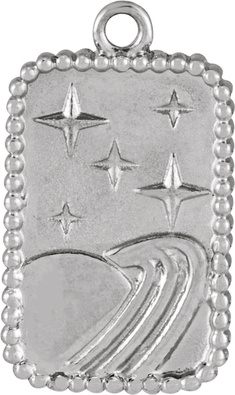 14K White Galaxy Dangle