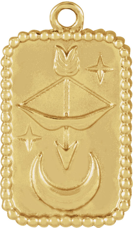 14K Yellow Bow and Arrow Dangle