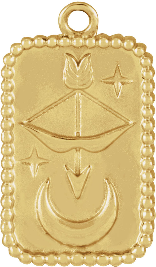 14K Yellow Bow and Arrow Dangle