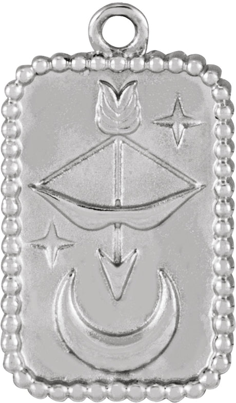 14K White Bow and Arrow Dangle