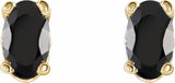 14K Yellow Natural Black Onyx Earrings