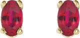 14K Yellow Lab-Grown Ruby Earrings