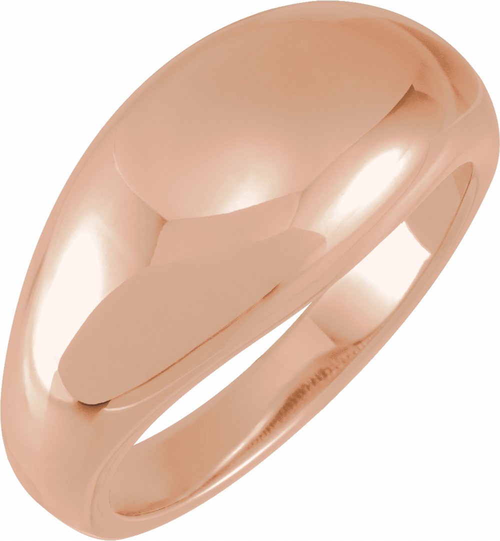 14K Rose 10 mm Dome Ring