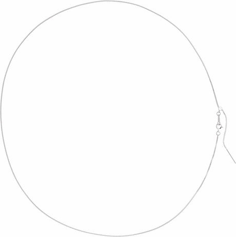 14K White 1 mm Adjustable Threader Box 16-22" Chain