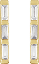 14K Yellow 1/8 CTW Natural Diamond Bar Earrings