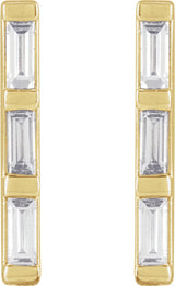 14K Yellow 1/8 CTW Natural Diamond Bar Earrings
