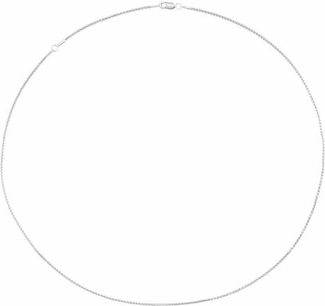 Rhodium-Plated Sterling Silver 1.25 mm Box 18" Chain