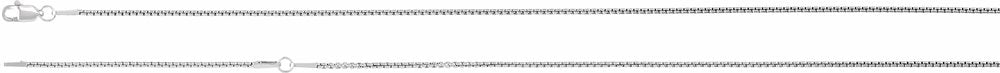 Rhodium-Plated Sterling Silver 1.25 mm Box 16" Chain