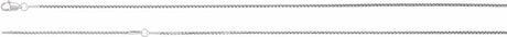 Rhodium-Plated Sterling Silver 1.25 mm Box 24" Chain