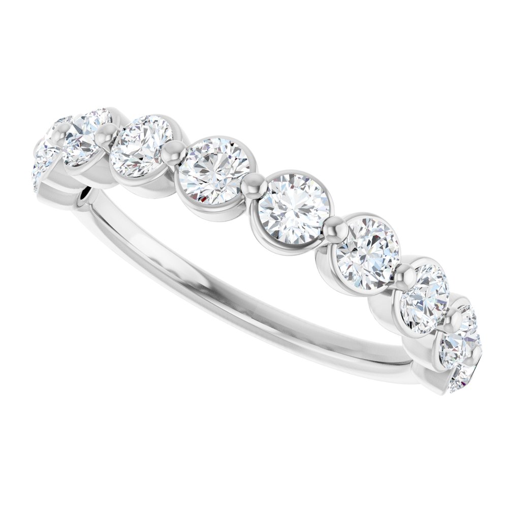 14K White Gold 1 CTW Lab-Grown Diamond Anniversary Band