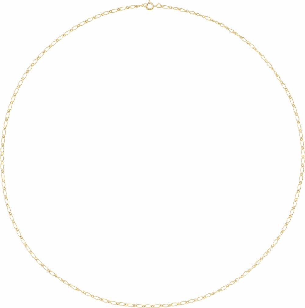 14K Yellow 1.5 mm Figaro 16" Chain