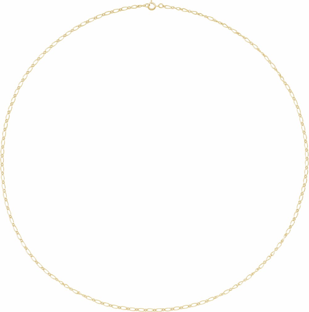 14K Yellow Gold 1.5 mm Figaro 16" Chain