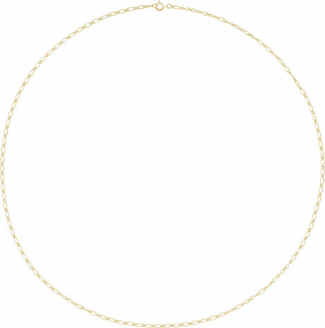 14K Yellow 1.5 mm Figaro 20" Chain