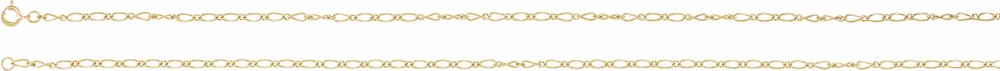 14K Yellow 1.5 mm Figaro 16" Chain