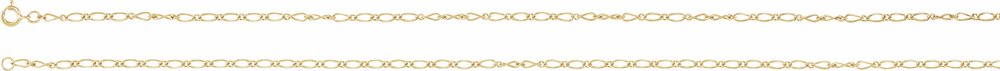 14K Yellow 1.5 mm Figaro 18" Chain
