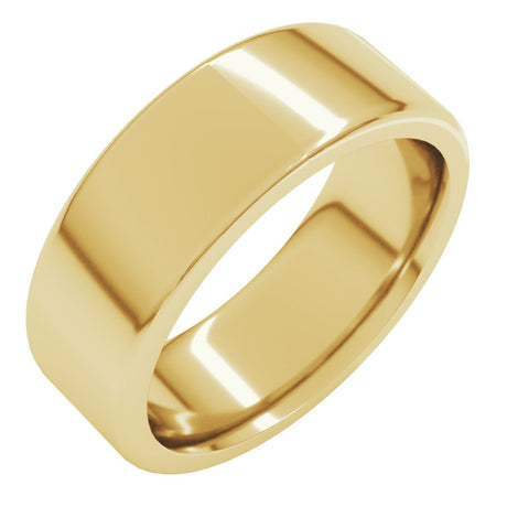 14K Yellow Gold 8 mm Heavyweight Round-Edge Comfort-Fit Flat Band Size 11.5