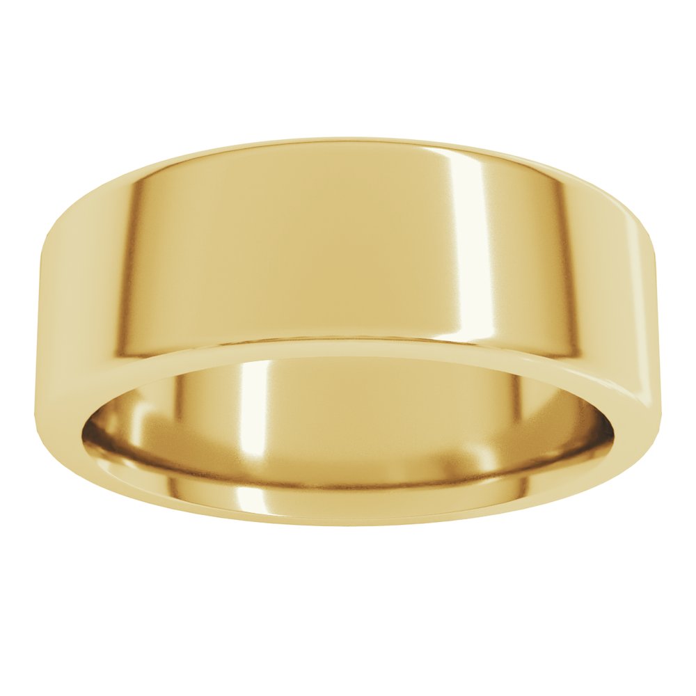 14K Yellow Gold 8 mm Heavyweight Round-Edge Comfort-Fit Flat Band Size 11.5