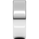14K White 8 mm Heavyweight Round-Edge Comfort-Fit Flat Band Size 10.5
