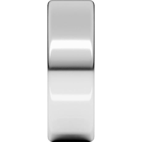 14K White 8 mm Heavyweight Round-Edge Comfort-Fit Flat Band Size 10.5