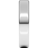 14K White Gold 5 mm Heavyweight Round-Edge Comfort-Fit Flat Band Size 10