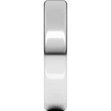 14K White Gold 5 mm Heavyweight Round-Edge Comfort-Fit Flat Band Size 10