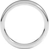 14K White Gold 5 mm Heavyweight Round-Edge Comfort-Fit Flat Band Size 10