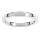 10K White Gold 3 mm Heavyweight Round-Edge Comfort-Fit Flat Band Size 7.5