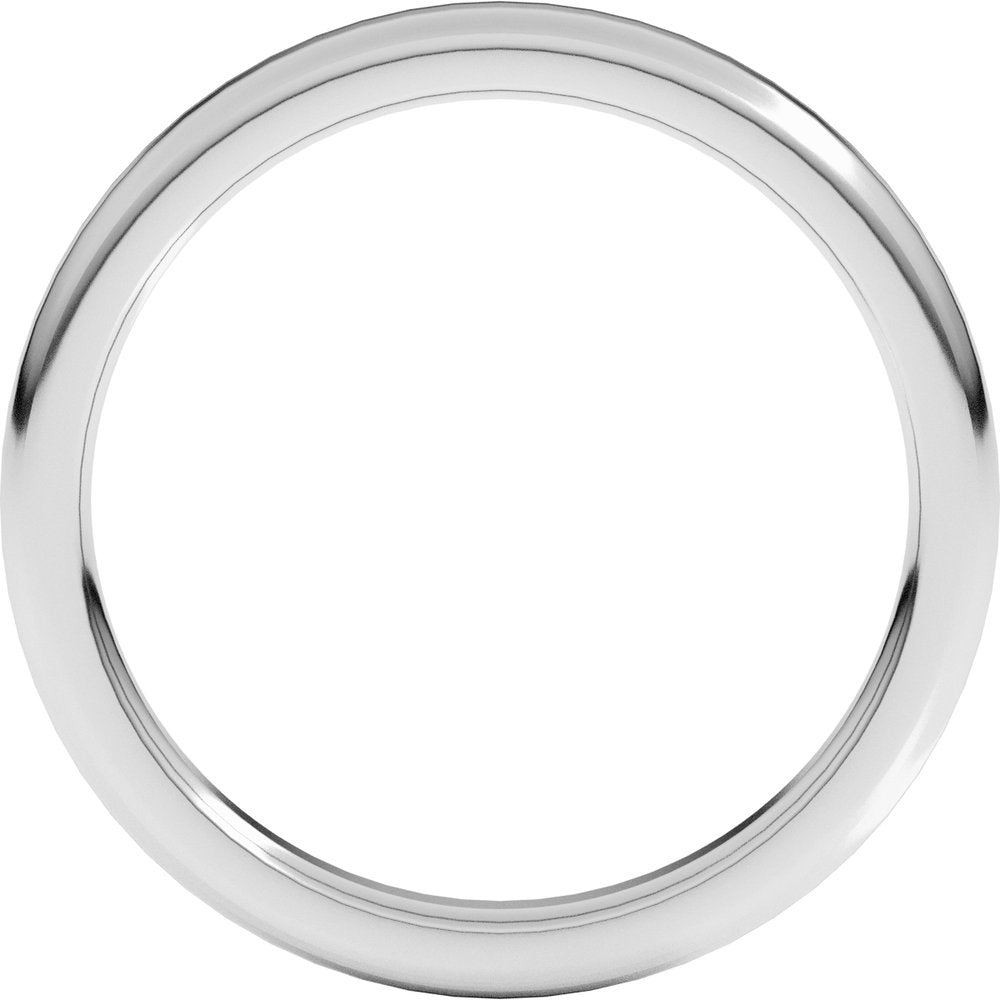 10K White Gold 3 mm Heavyweight Round-Edge Comfort-Fit Flat Band Size 7.5