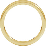 14K Yellow 3 mm Heavyweight Round-Edge Comfort-Fit Flat Band Size 6.5