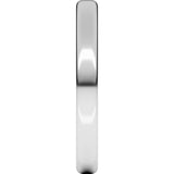 14K X1 White Gold 3 mm Heavyweight Round-Edge Comfort-Fit Flat Band Size 7