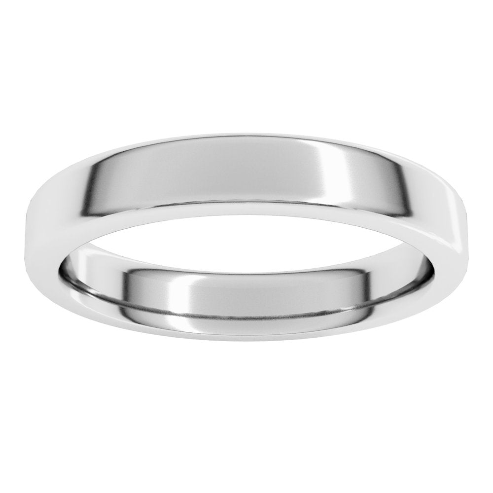 Platinum 4 mm Heavyweight Round-Edge Comfort-Fit Flat Band Size 5
