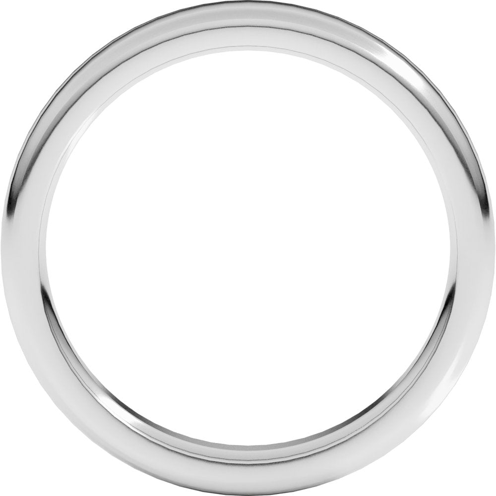 14K White 4 mm Heavyweight Round-Edge Comfort-Fit Flat Band Size 5.5