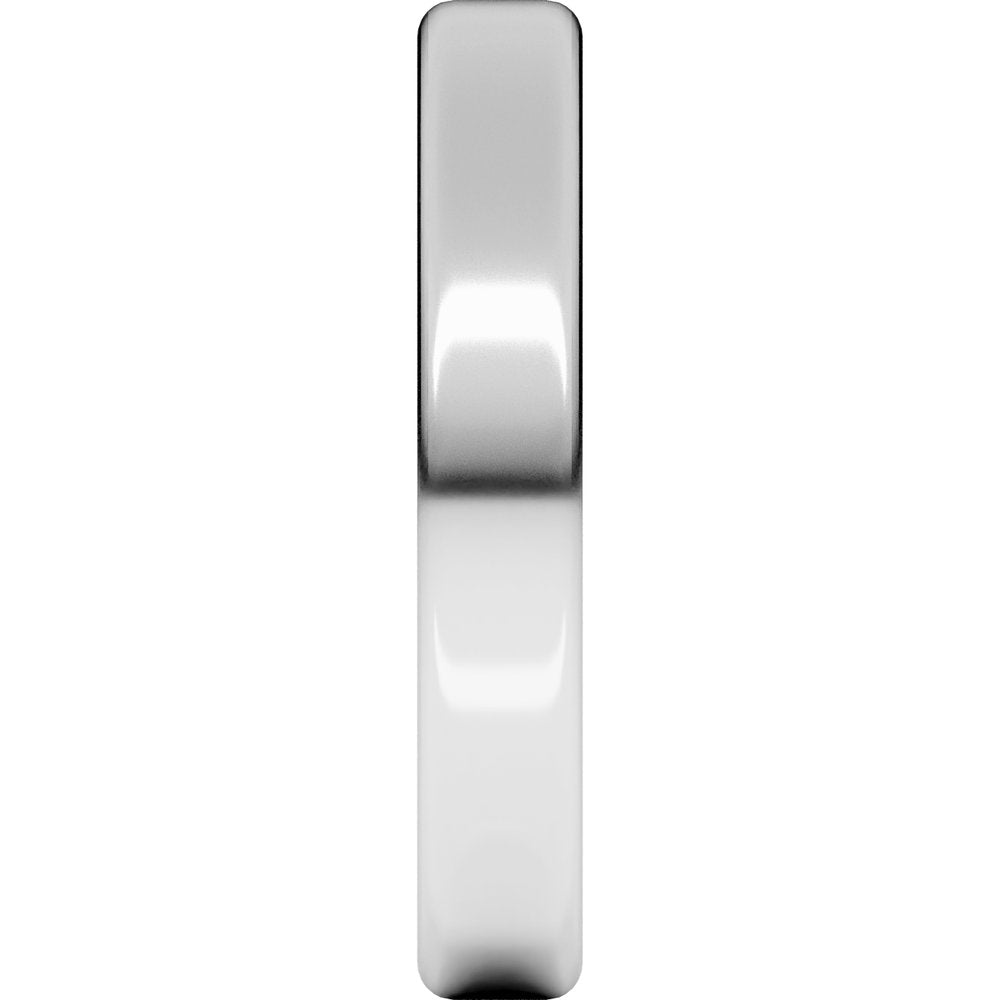 Platinum 4 mm Heavyweight Round-Edge Comfort-Fit Flat Band Size 5