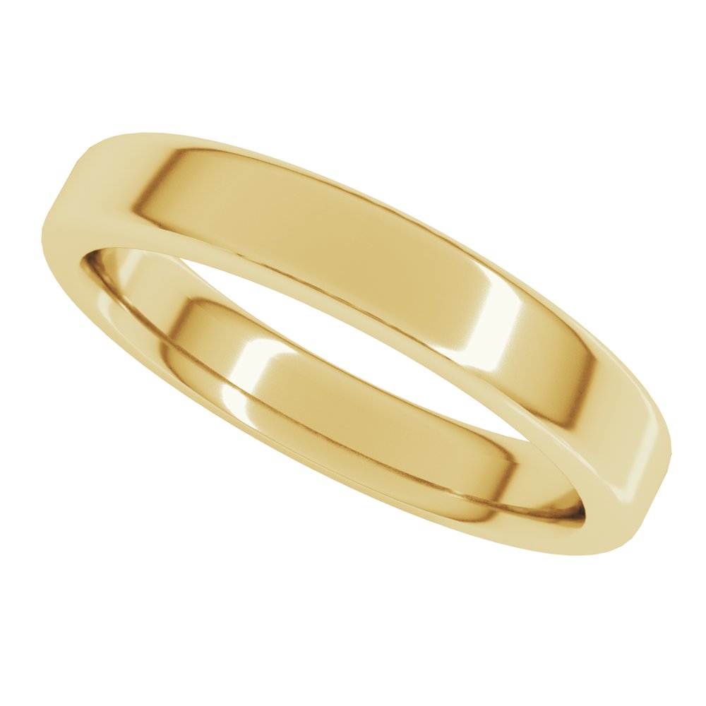 18K Yellow Gold 4 mm Heavyweight Round-Edge Comfort-Fit Flat Band Size 4.5