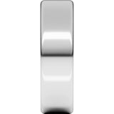 14K White Gold 7 mm Heavyweight Round-Edge Comfort-Fit Flat Band Size 8