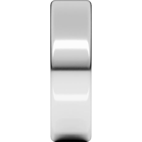14K White Gold 7 mm Heavyweight Round-Edge Comfort-Fit Flat Band Size 8