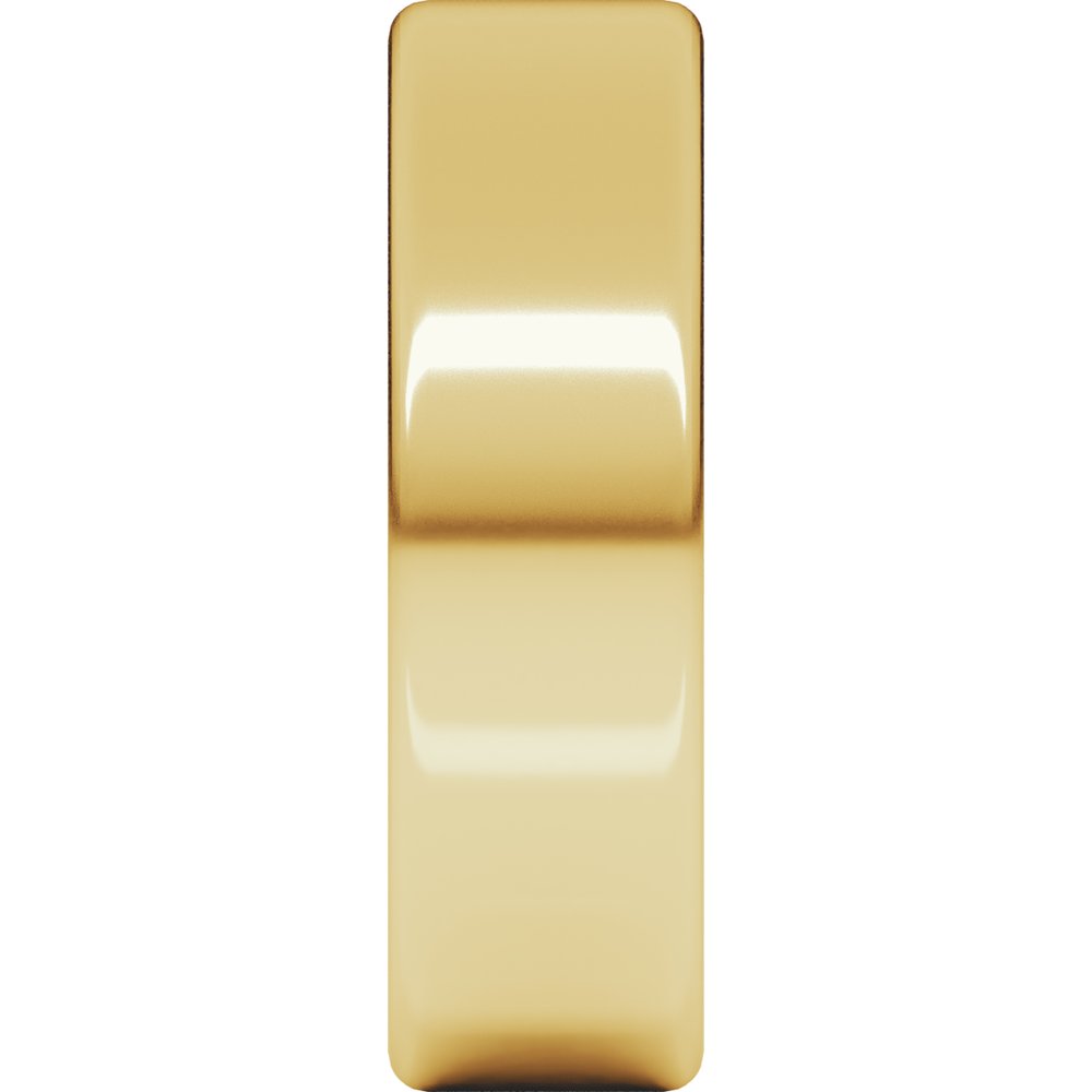 14K Yellow Gold 7 mm Heavyweight Round-Edge Comfort-Fit Flat Band Size 10