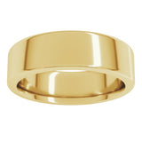 14K Yellow Gold 7 mm Heavyweight Round-Edge Comfort-Fit Flat Band Size 10