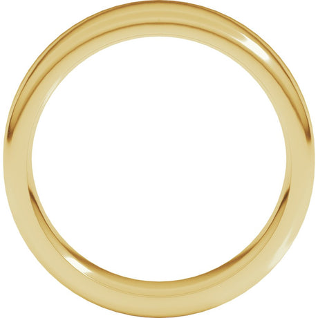 14K Yellow Gold 7 mm Heavyweight Round-Edge Comfort-Fit Flat Band Size 10