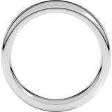 14K White Gold 7 mm Heavyweight Round-Edge Comfort-Fit Flat Band Size 8