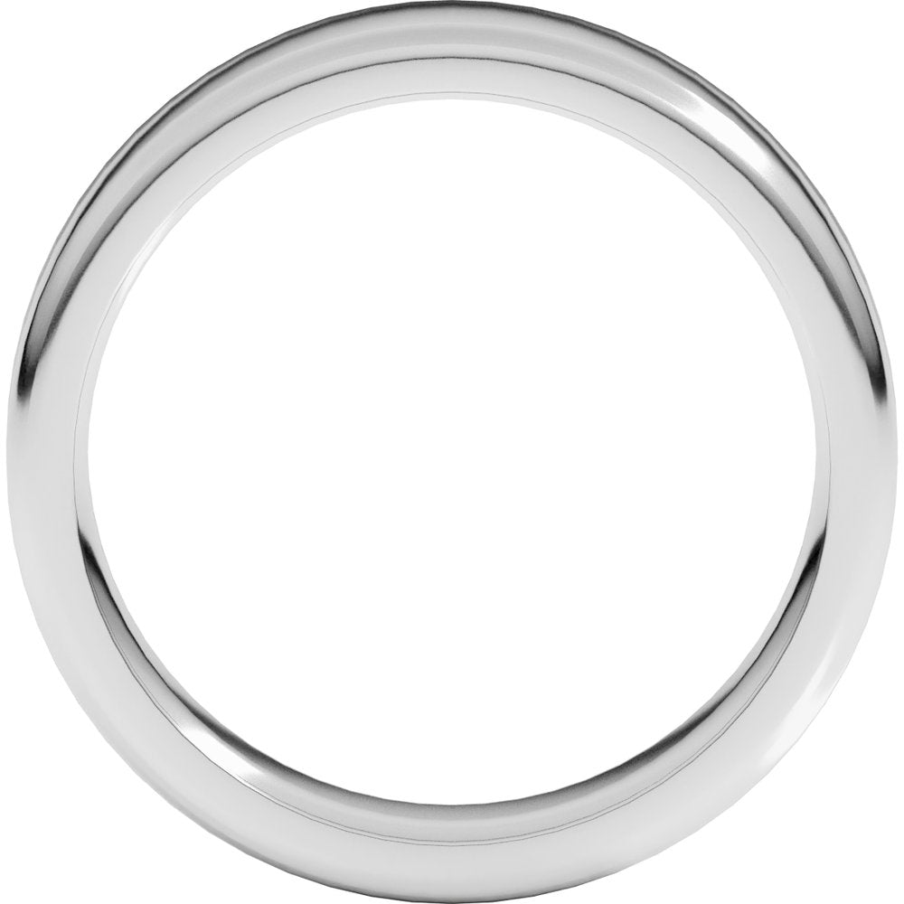 14K White 6 mm Heavyweight Round-Edge Comfort-Fit Flat Band Size 10