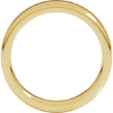 14K Yellow 6 mm Heavyweight Round-Edge Comfort-Fit Flat Band Size 6.5