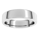 14K White 6 mm Heavyweight Round-Edge Comfort-Fit Flat Band Size 10